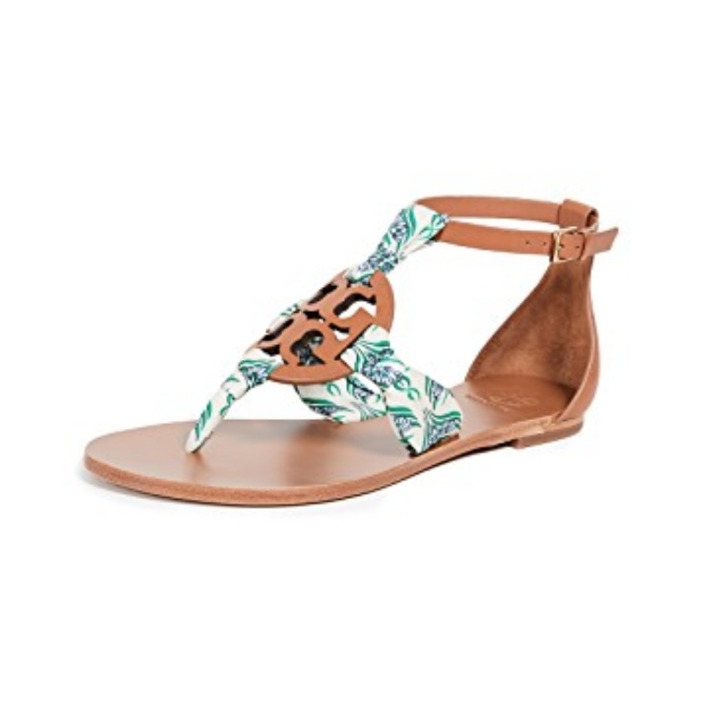 TORY BURCH MILLER SCARF SANDAL, PRINTED SATIN 